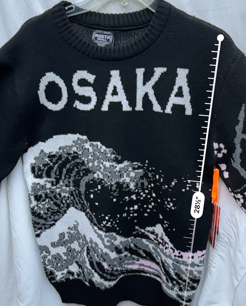 RGSTR Osaka Wave Sweater Size Small Blk Japanese Art Great Wave New With Tag